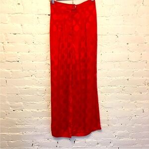 Majorelle wide leg cropped Cleveland pants red jacquard small party nye